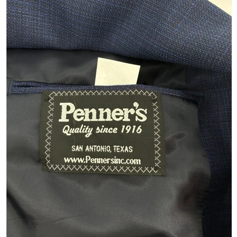 Bespoke Blue Prince of Wales Wool Blazer Sport Coat Reda 1865 Italian Fabric 48R
